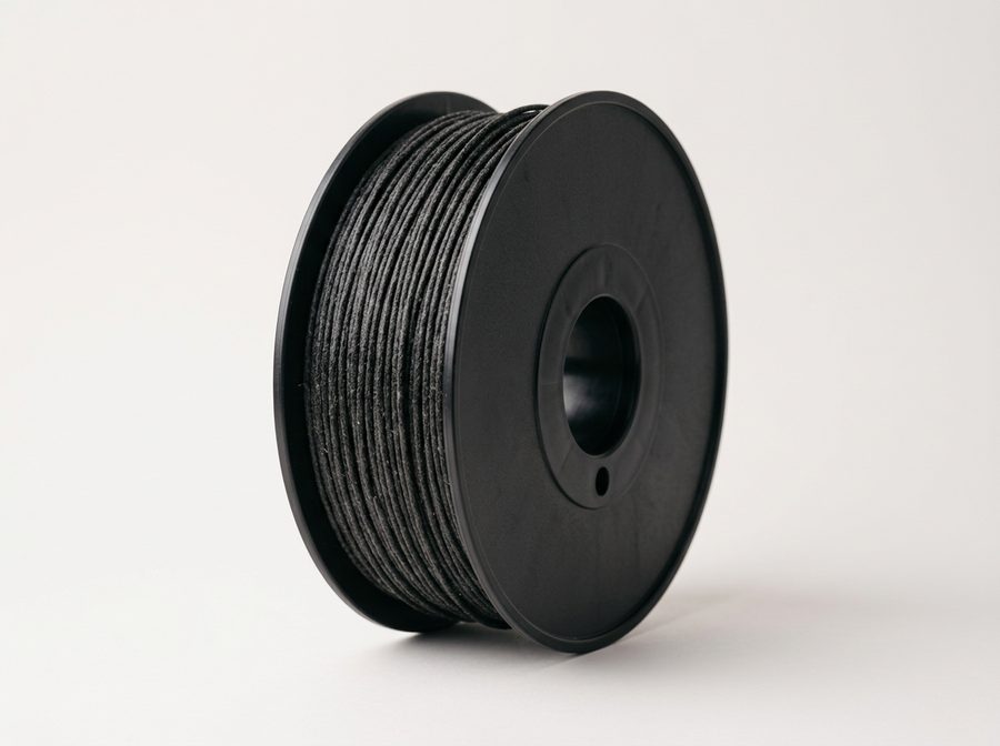 Bobine de filament chargé fibre de carbone, noir mat